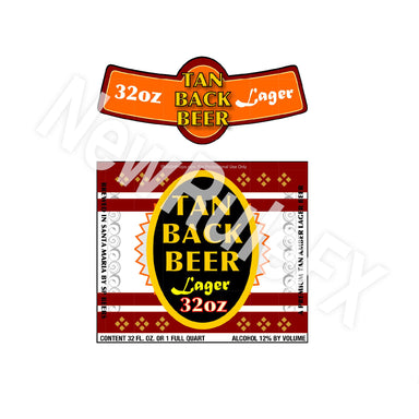 Lager Beer Bottle Single Self Adhesive Label - License and Royalty Free for Film Use