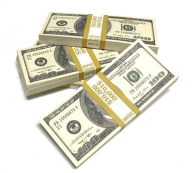 Money Prop - Series 2000 $100's Crisp New $10000 Full Print Stack