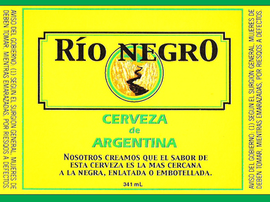 Vintage Beer Rio Negr0 Bottle Single Self Adhesive Label - License and Royalty Free for Film Use