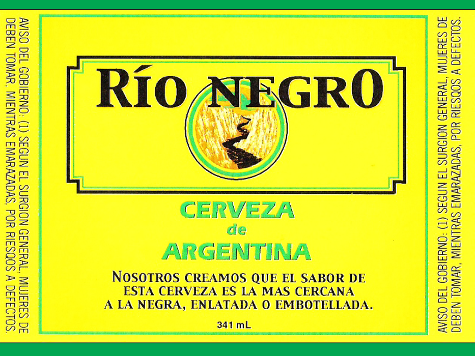 Vintage Beer Rio Negr0 Bottle Single Self Adhesive Label - License and Royalty Free for Film Use