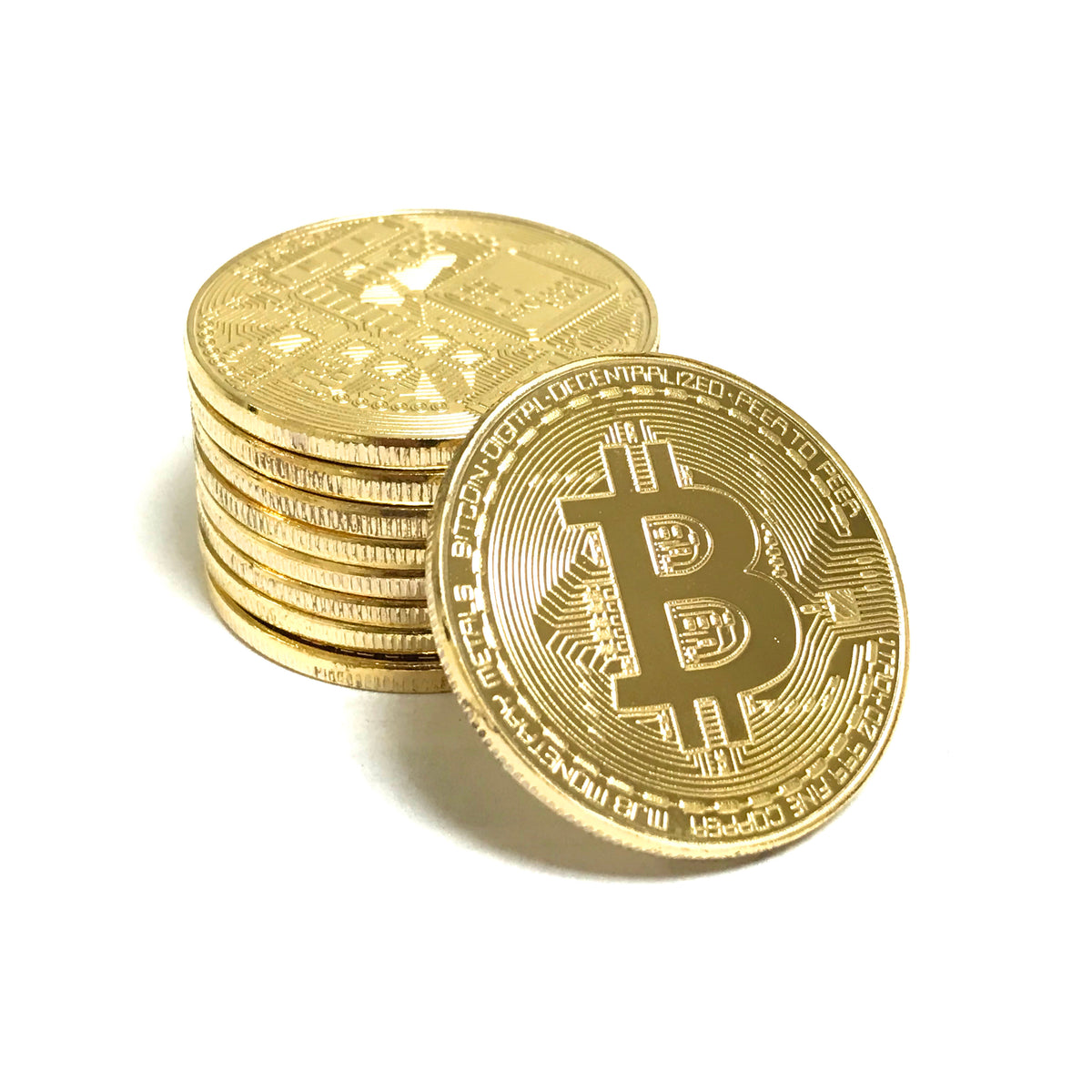  Toynk Bitcoin Gold Plated Replica 3 Piece Set, Commemorative  Collector's Coin Props Cryptocurrency