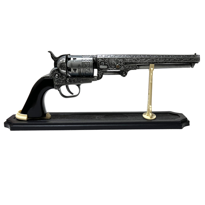 Western Cowboy Revolver Pistol Non-Firing Replica Gun with Stand