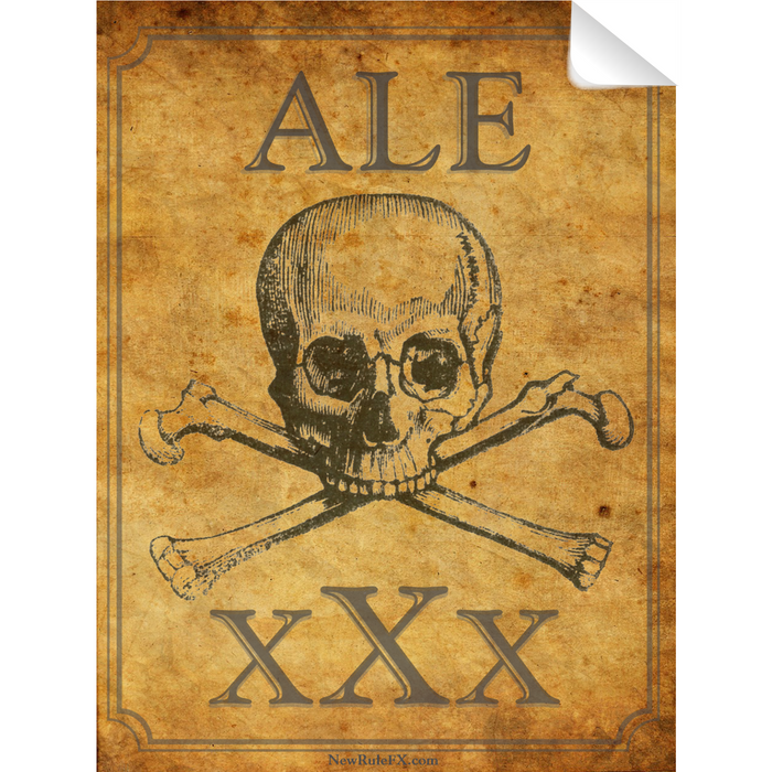Pirate Ale Single Self Adhesive Label - License and Royalty Free for Film Use