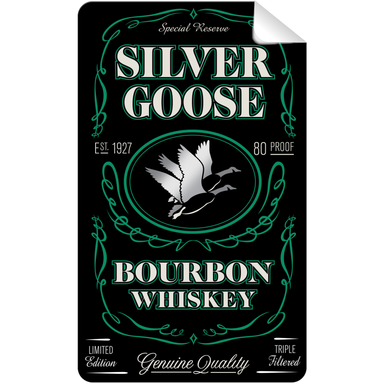 Silver Goose Whiskey Bottle Self Adhesive Label