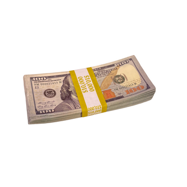 Money Prop - New Style $100 Aged $10000 Full Print Stack